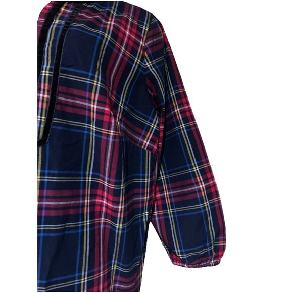 Talbots Split Neck Tunic Holiday Velvet Trim in Cabin Plaid Shirt - Women's 1X - Picture 6 of 11
